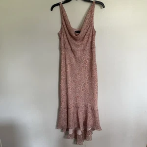 Abito da sole donna Ann Taylor Factory 100% seta vintage stampa paisley taglia 12 - Foto 1 di 15