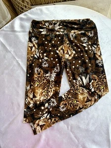 NWOT LuLaRoe Tall & Curvy Leggings Leopard Floral Jungle Print Brown - Picture 1 of 6