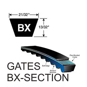 Gates BX77 TRI-POWER® V-Belt BX Sección, 1 Banda, 21/32" X 13/32", NOTCHED - Imagen 1 de 3