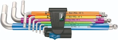 Wera 3950/9 Hex-Plus Multicolor HF Stainless 1 L-Key Set Metric 05022699001 - Image 1 of 4