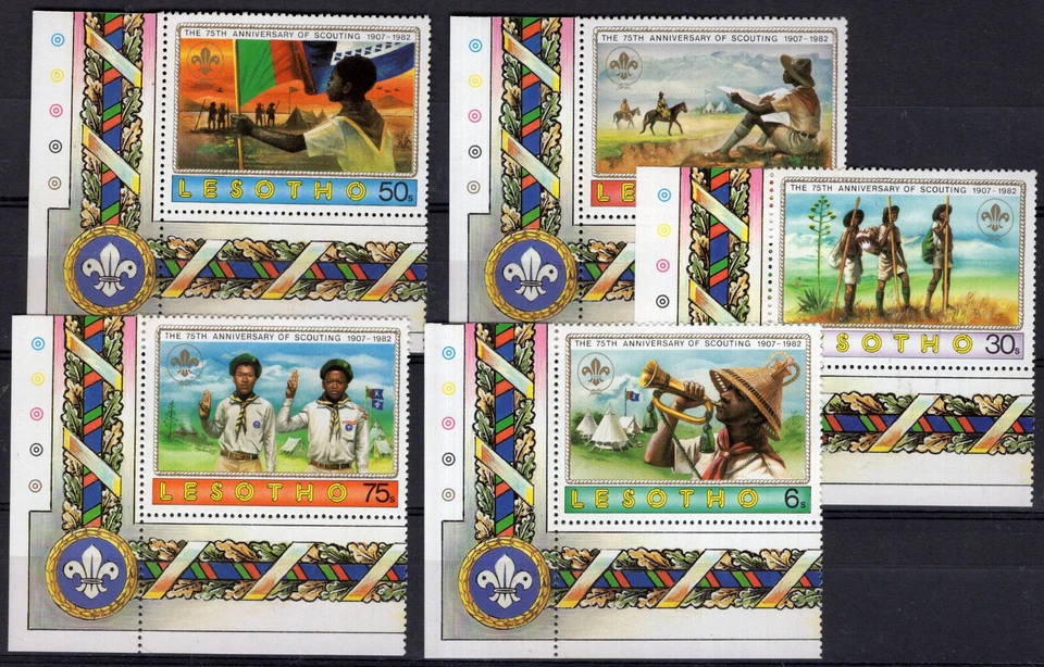 SCOUT - LESOTHO, YV # 475/9, COMPLETE SET, MNH, VF - Image 1 of 1