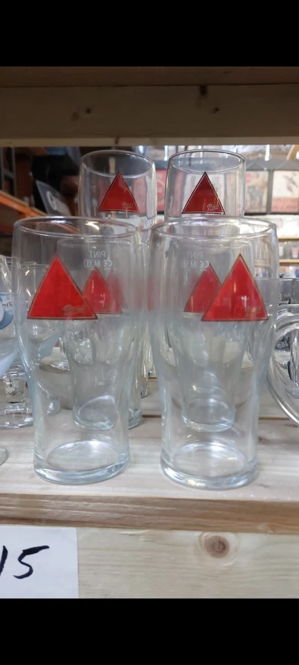 Bass Tulip Style Pint Glasses x 2  - Image 1 of 1