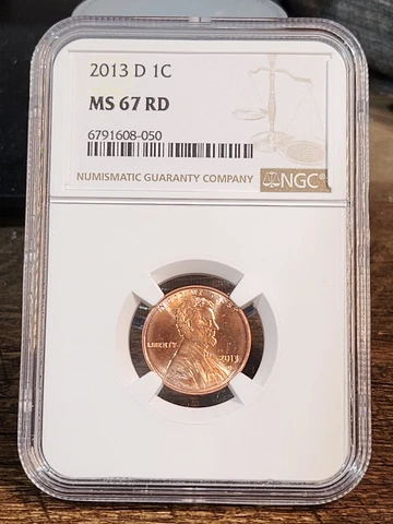 2013 D Lincoln 1c, NGC Graded MS 67 RD, 050 Cover