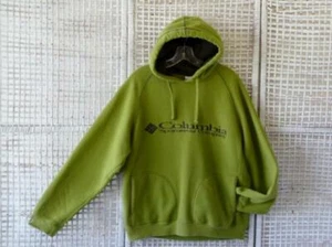 COLUMBIA Verde~Logo Negro~Ultra Suave Sudadera con Capucha Sudadera Pullover Chaqueta~ M~USADA EN EXCELENTE ESTADO - Imagen 1 de 10