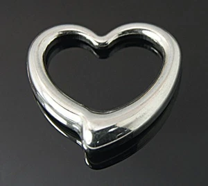 2pz ciondolo cuore  in acciaio inox  16x16mm colore argento scuro - Foto 1 di 1