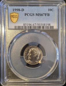 1998-d PCGS MS67FB MS-67 Full Band Roosevelt Dime RARE Very Low Pop All Grades - Bild 1 von 2