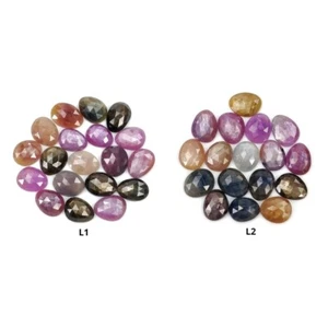 100% Natural Multi Sapphire Bi-Color Rose Cut Egg Shape Lots For Jewelry Making - Imagen 1 de 3