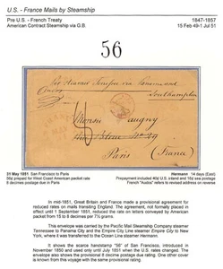 MTM270 - 1854 TRANSATLANTIC UNPAID LETTER USA TO DENMARK ST. AFRICA EX R. WINTER - Picture 1 of 3