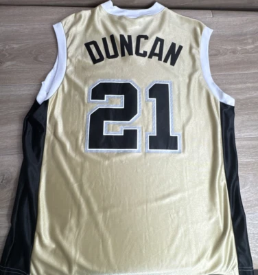 San Antonio Spurs NBA Finals 2003 Majestic Tim Duncan #21 Gold Jersey Size Large - Image 1 of 4