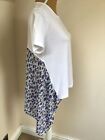 Zara White  Tshirt With Pleated Back Floral Purple Mix Size Small BNWT