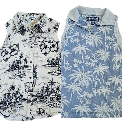 Camisas sin mangas Y2K para mujer talla pequeña tropicales hawaianas con estampado de perro de San Bernardo Foto 1 de 4