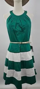Preppy & polished…or chunky belt & Doc Martens NWT Eliza J Green Dress - Picture 1 of 13