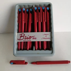 ESPOSITORE 36 PENNA ARROTONDATA A INCHIOSTRO BLU SVIZZERA BRIO LINE ANNI 80 - Picture 1 of 3