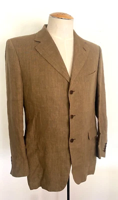 $685 CANALI Italy Luxurious Pure Linen Sport Coat Blazer Jacket Men's Sz 52 R - Image 1 of 4