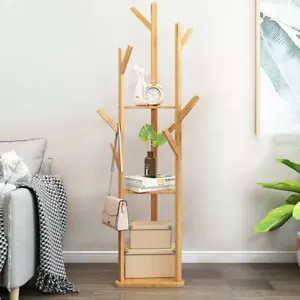 Kleiderständer Garderobenständer Garderobe in Baumform mit 8 Haken/3 Ablagen DHL - Bild 1 von 12