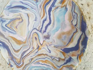 Brand New! Handmade Polymer Clay Marbled Ring/Jewelry Dish - Multi Color - Bild 1 von 5