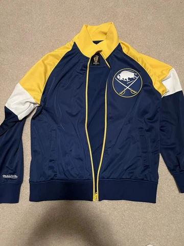 Vintage Mitchell & Ness NHL Full Zip Varsity Jacket Buffalo Sabres Sz - XL -RARE Cover