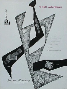 PUBLICITE JAEGER LECOULTRE PRIMAUTE MONTRE SIGNE PRAQUIN DE 1954 FRENCH AD PUB - Picture 1 of 1