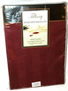 Arlee Tillary Microfiber Wine Solid Oval Oblong Tablecloth - Picture 1 of 2
