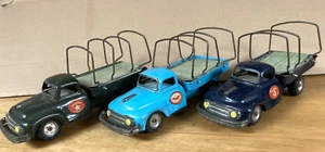 VINTAGE US MILITARY TIN LITHO FRICTION-3 TRUCKS-ARMY-NAVY-AIR FORCE-1950's-JAPAN - Picture 1 of 17