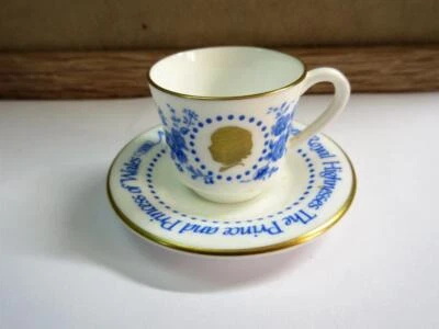 Vintage 1982 Prince William Birth MINIATURE CUP & SAUCER by Royal Worcester - Image 1 of 3