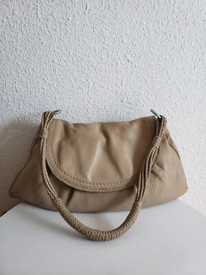 Bolsa satchel feminina Sigrid Olsen couro bege ombro - Imagem 1 de 4