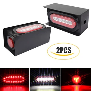Fit For Truck Red LED Trailer Iron Box Kit W/ 6" Oval Tail Light 2" Marker Lamp - Picture 1 of 11