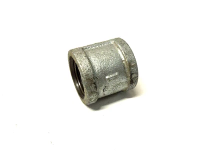 1" 150 Female NPT Coupling Galvanized Malleable Iron Pipe Fitting MI050641GMI - Image 1 of 3