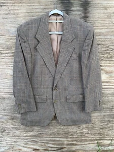 Pierre Balmain Mens Two Button Blazer Sport Jacket Houndstooth Plaid Sz 40S EUC - Picture 1 of 14