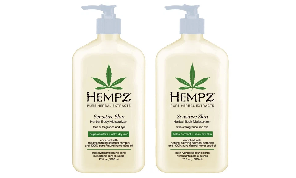 Hempz Sensitive Skin Herbal Body Moisturizer Lotion 17oz