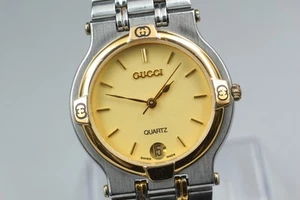 Vintage Gucci 9000M Gold Dial Date Quartz Herrenuhr Swiss Made From JAPAN - Bild 1 von 11