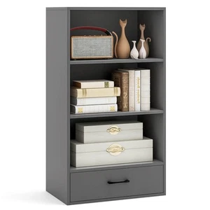 4-Tier Bookcase 48" Display Bookshelf Storage Organizer w/ Shelves & Drawer - Picture 1 of 8
