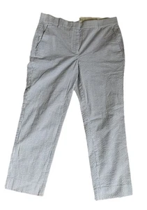 J Crew Seersucker Damenhose Größe 8 blau weiß gestreift Stretch Baumwolle Strand - Bild 1 von 9