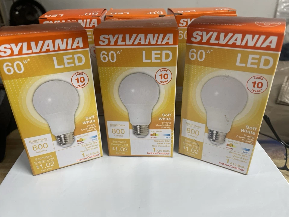 Sylvania 60 Watt Equivalent Soft White LED A19 Light Bulb Non Dimmable Set Of 10 - Image 1 of 1