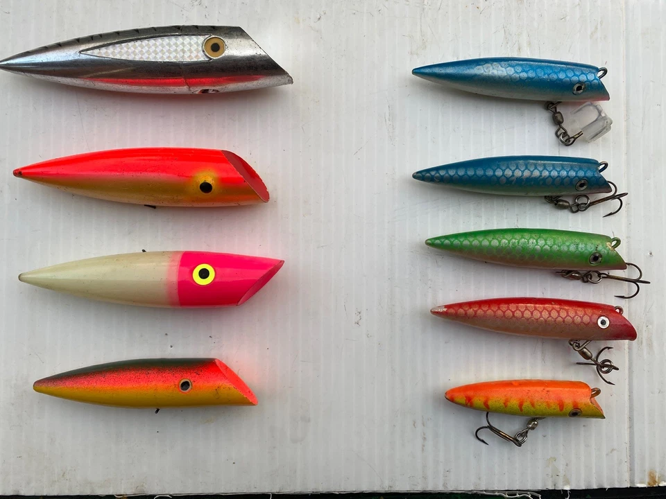 9 Mixed trolling lures for Ferox Trout, Pike, and Salmon - job lot in a case - Image 1 of 1