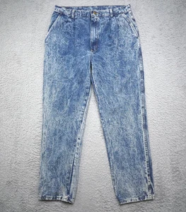 Vintage 80s Wrangler Jeans Mens 33x31 Blue Acid Wash Denim Pleated Tapered USA - Picture 1 of 12