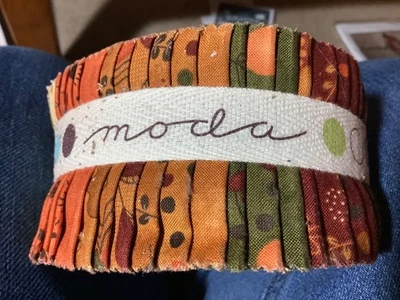 Moda Gobble Gobble Sandy Gervais JELLY ROLL Cotton Quilt Fabric 17470JR - Image 1 of 4