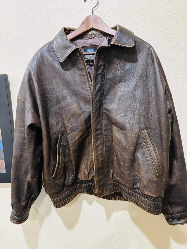 Chaqueta de cuero Pure Stuff vintage, aviador-bombardero, sotress M (42) para M  Foto 1 de 4