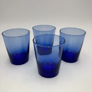 Juego de CUATRO VIDRIOS Libbey flare azul cobalto - Imagen 1 de 6