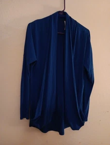 Lucy Strickjacke Damen M Medium dunkelblau vorne offen Kokon Taschen überschnittene Schultern - Bild 1 von 3