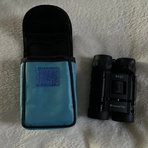 National Trust Pocket Binoculars 8x21 126M/1000 Plus Cord & Case With Belt Loop - Picture 1 of 2