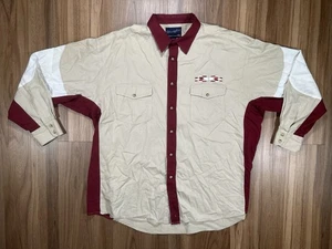 Wrangler Brushpopper Western Pearl Snap Shirt Mens Sz XXL Aztec Embroidered - Picture 1 of 5