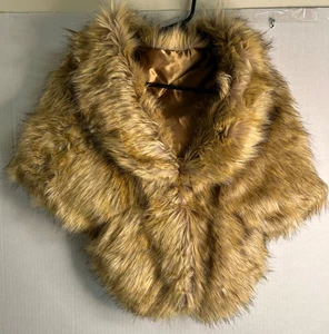 Scialle avvolgente in pelliccia sintetica glam cocktail matrimonio OS - Foto 1 di 6