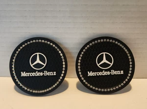 2pk Cup Mat Car Cup Holder Insert Silicone Bling Coaster Set for Mercedes -Benz - Picture 1 of 3