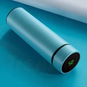 500ml Smart Water Bottle with LED Temperature Display & Tea Infuser Flask Blue - Picture 1 of 6