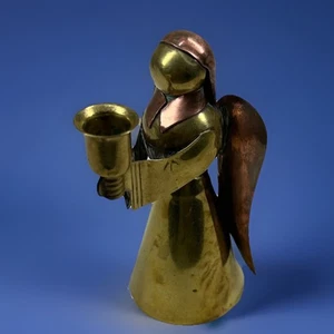 Vintage Brass Angel Candlestick Holder 4.5 in Decorative Piece - Picture 1 of 16