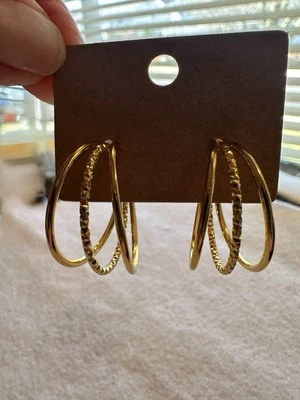 18k Gold Plated Stainless Steel Earrings - Image 1 of 4