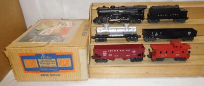 Juego de caja de posguerra trenes Lionel 1469ws vapor 2035 locomotora vagones de carga calibre O Foto 1 de 4