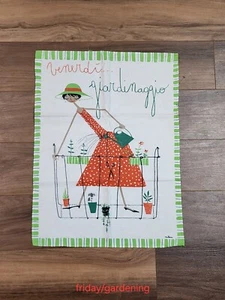 Vtg MCM Tea Towel Milvia Friday Milano Italy Saks Dish Tea Towel Zucchi Art - Picture 1 of 15