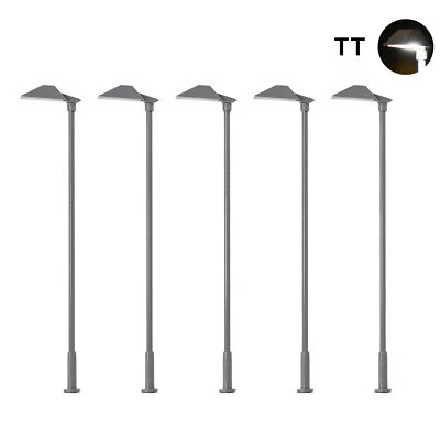 5Stk. Modell Bahnsteiglicht mit LED Straße Lampe Spur TT 1:100 Landschaftsbau - Bild 1 von 4